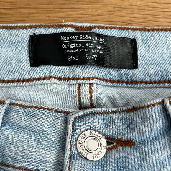 Monkey Ride Jeans Original Vintage Raw Hem Jeans - Size 5 / 27 - Picture 5 of 10